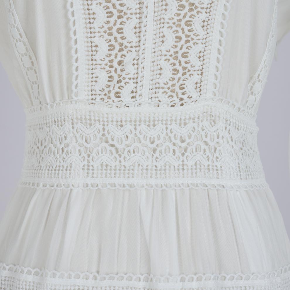Kamara Enchanting White Lace Maxi Dress - Elegant Long Sleeve Tiered Gown