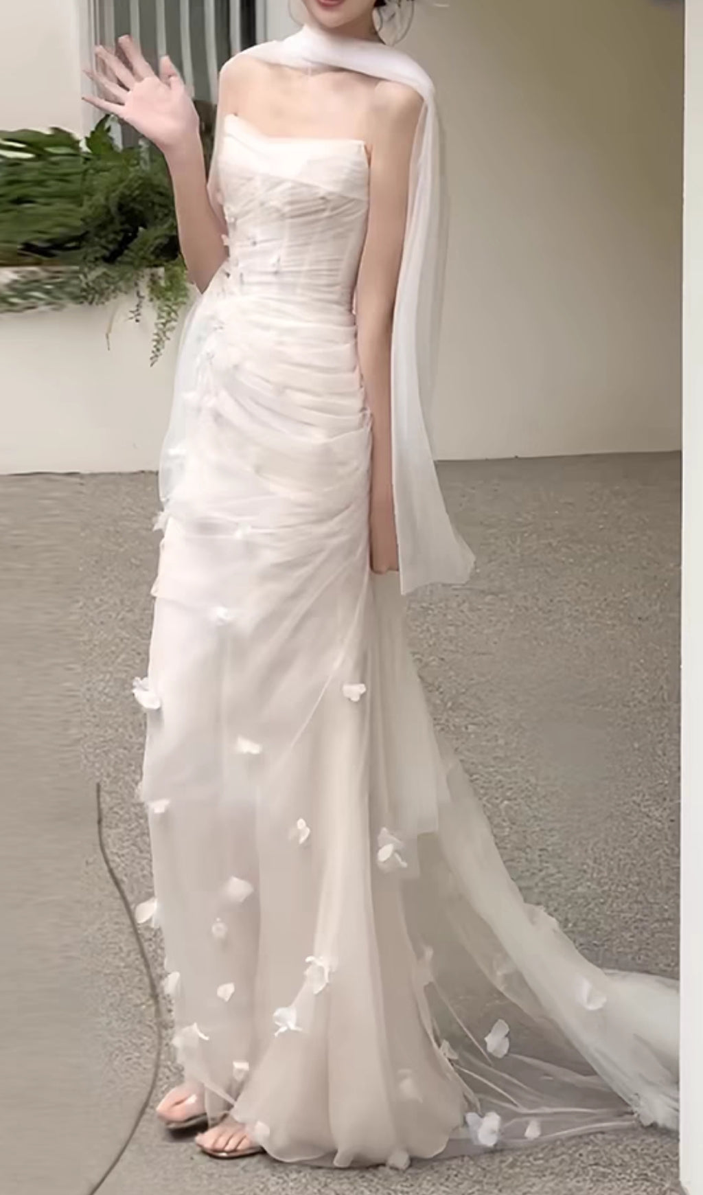 Felton White Strapless Corset Wedding Dress