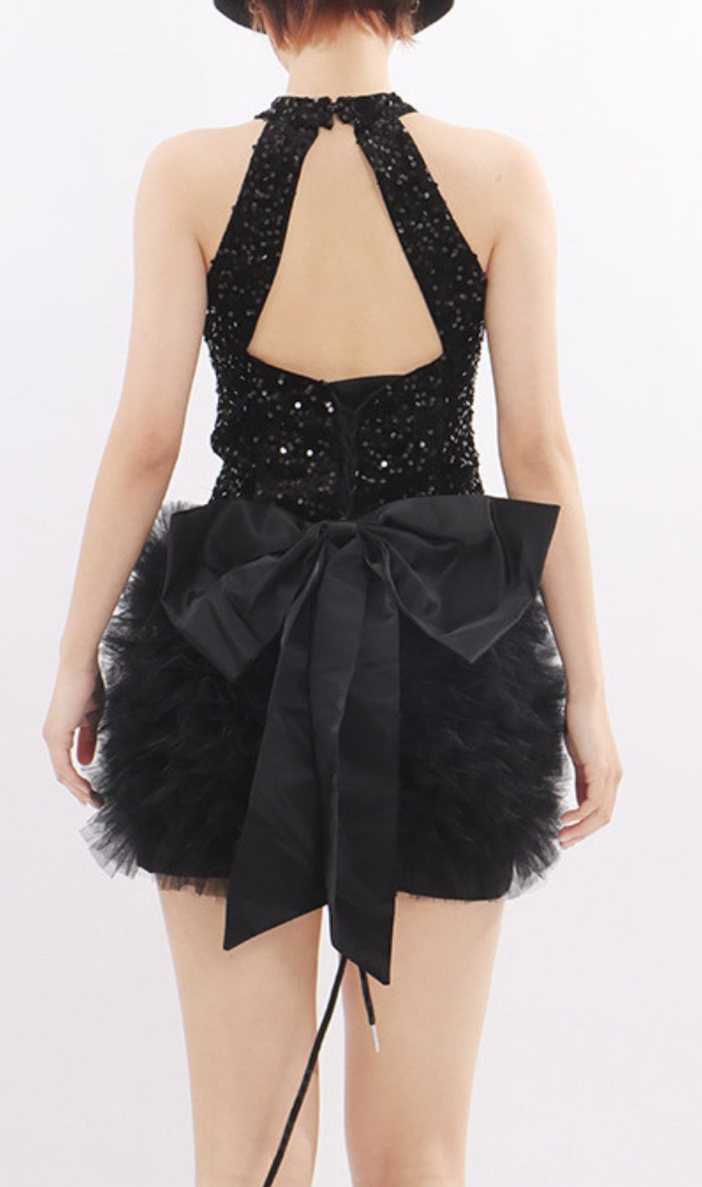 Kalia Black Halter Sequin Mini Dress - Dazzling Party & Cocktail Glam for Her