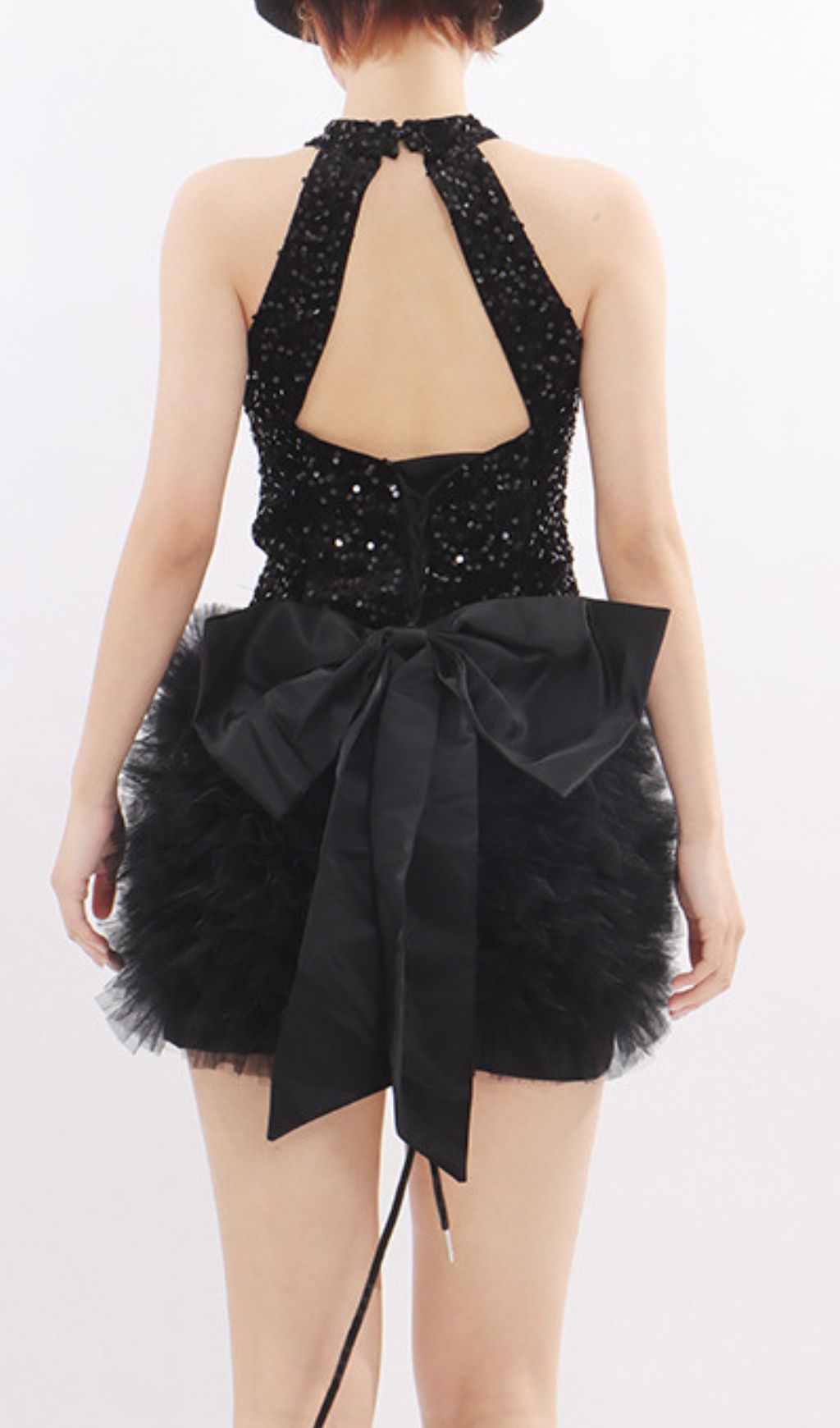Kalia Black Halter Sequin Mini Dress - Dazzling Party & Cocktail Glam for Her