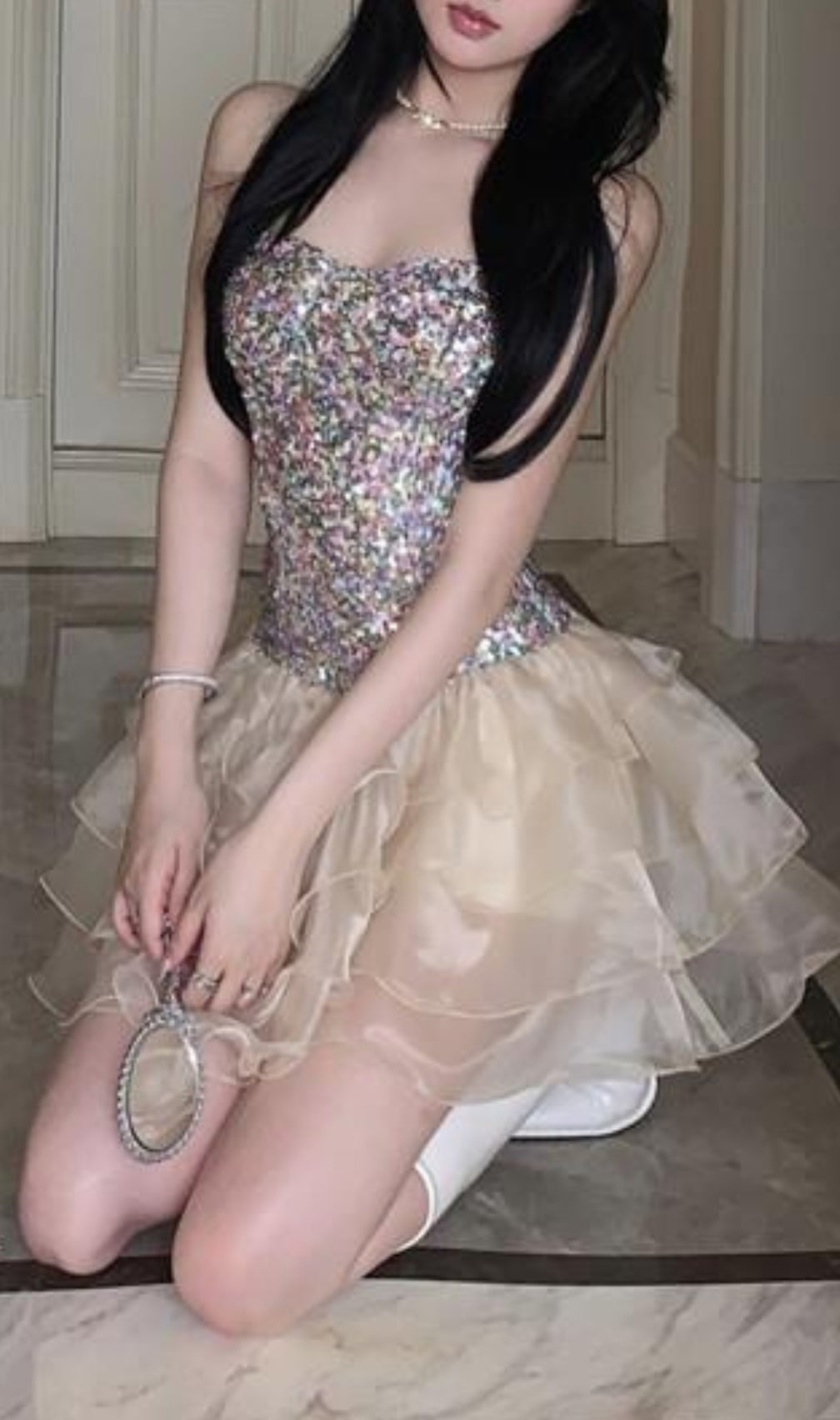 Chimere Strapless Sequin Mini Dress