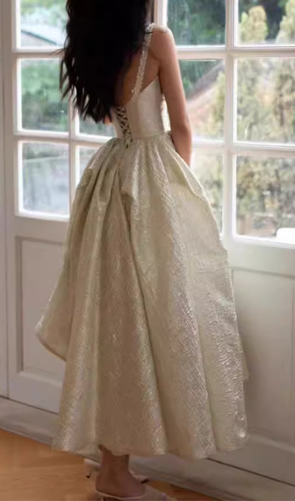 Fumitaka Strappy Pleated Midi Dress