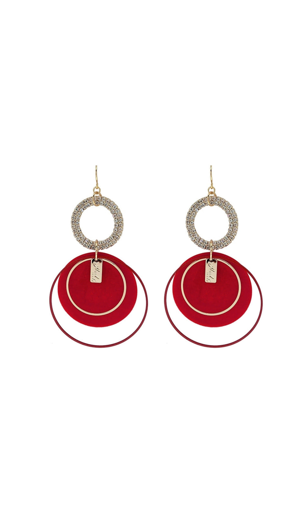 Andie Red Circle Plush Earrings