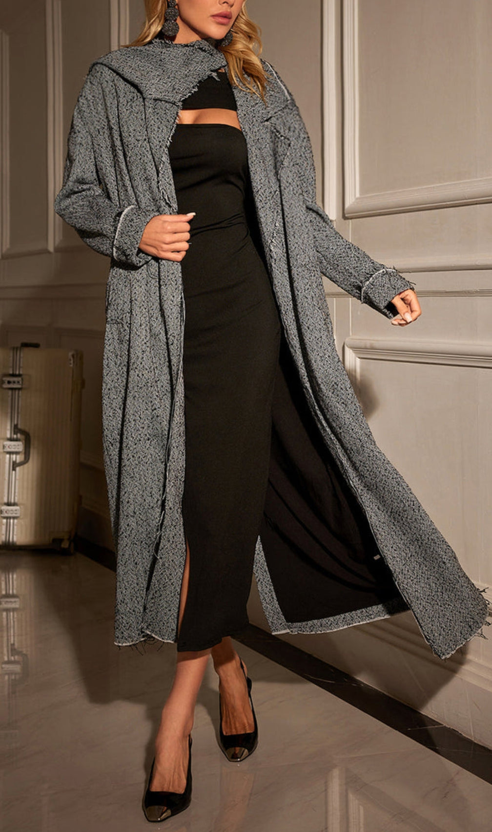 Astrid Collar Houndstooth Coat