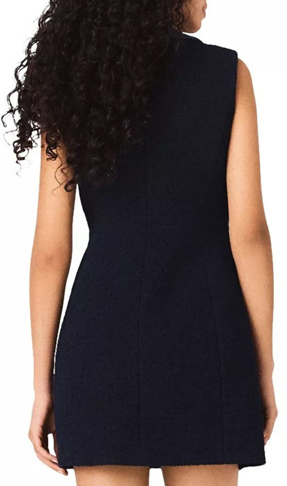 Chic Denim Collar Sleeveless Mini Dress - Gold Button A-Line Style