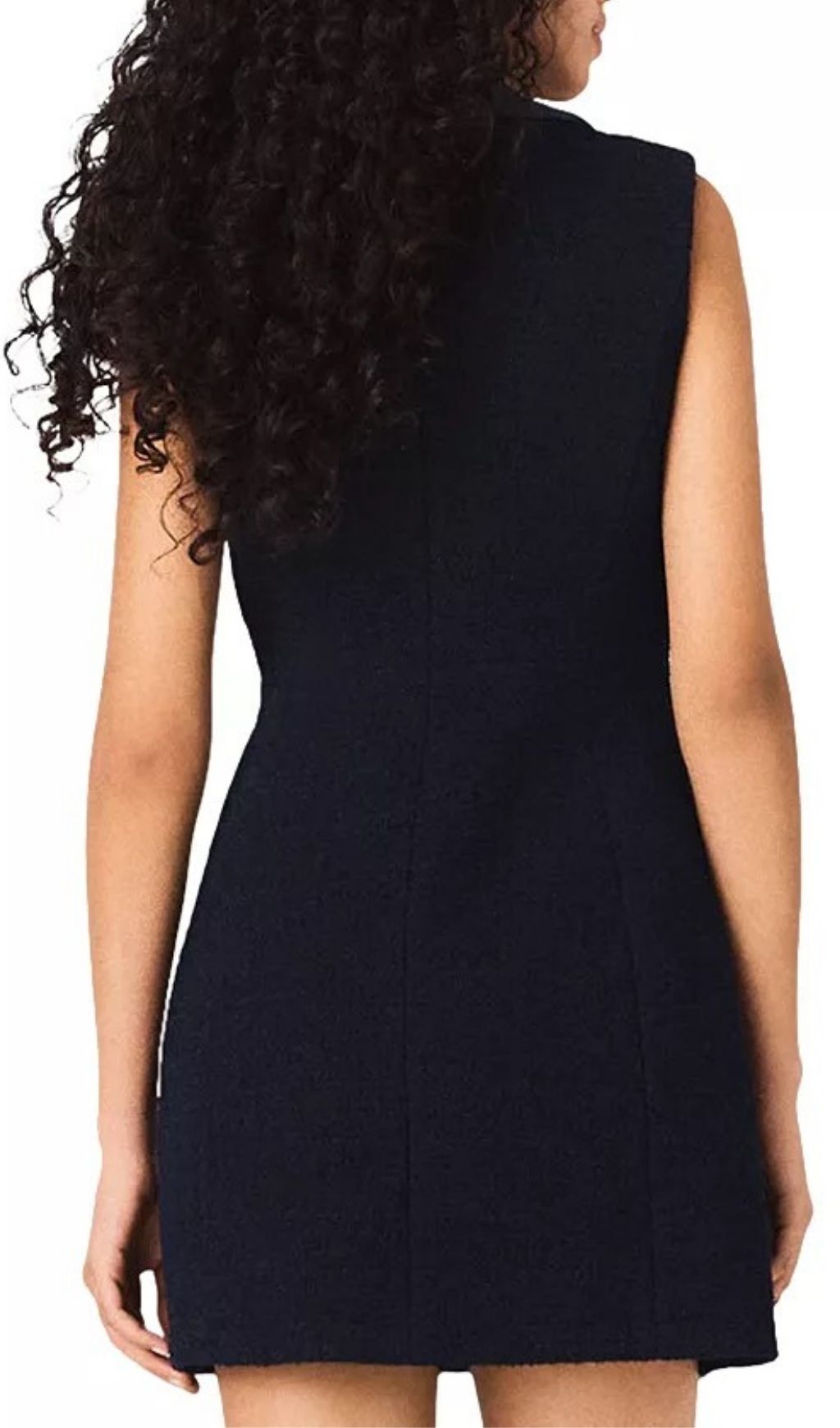 Chic Denim Collar Sleeveless Mini Dress - Gold Button A-Line Style