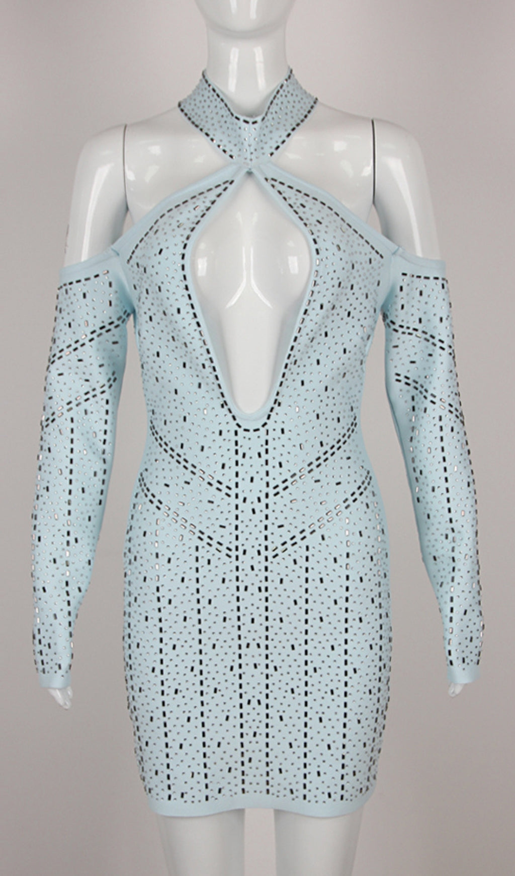 Alivia Halter Cutout Bandage Mini Dress