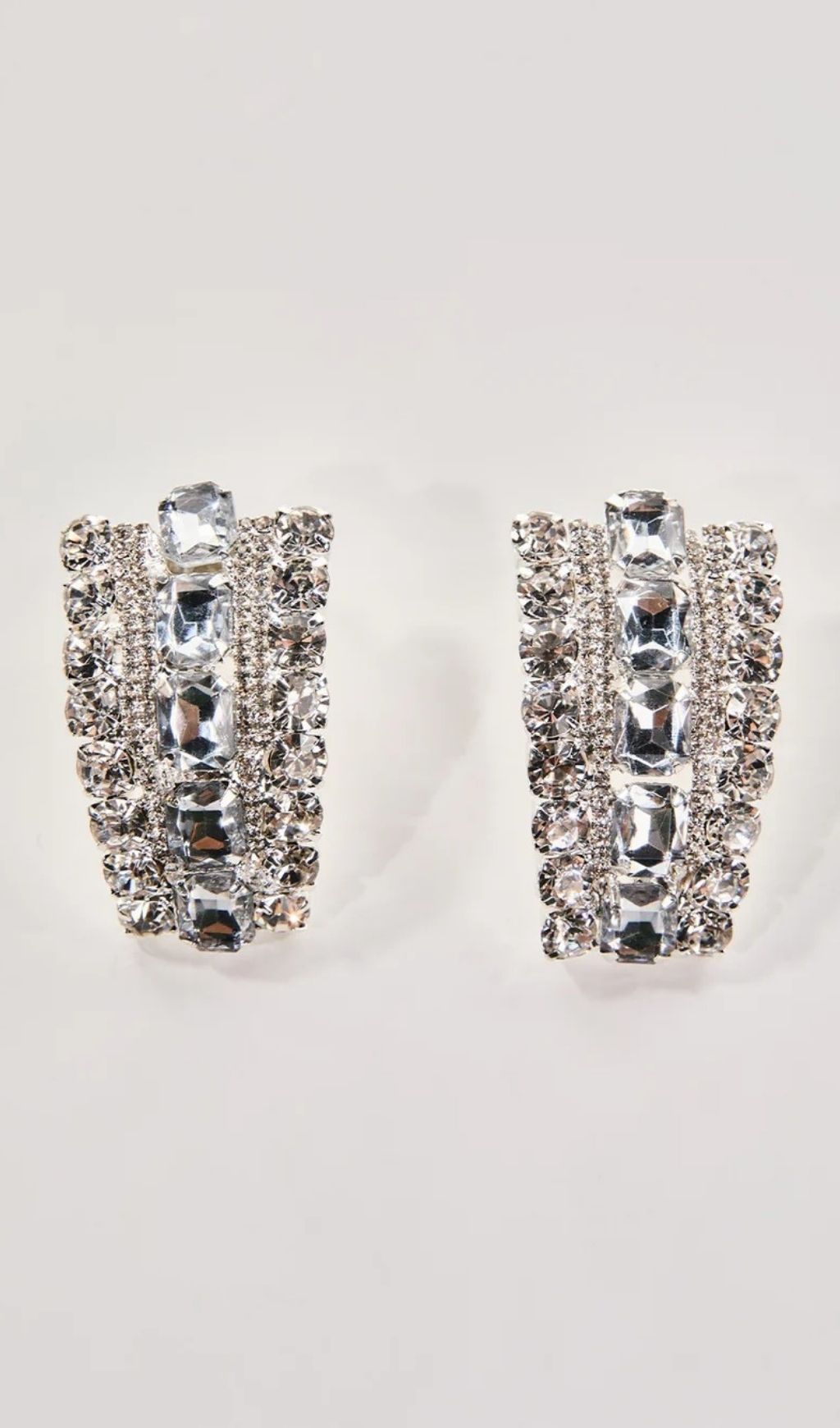 Oaelvira Rhinestone Quadrangle Earrings
