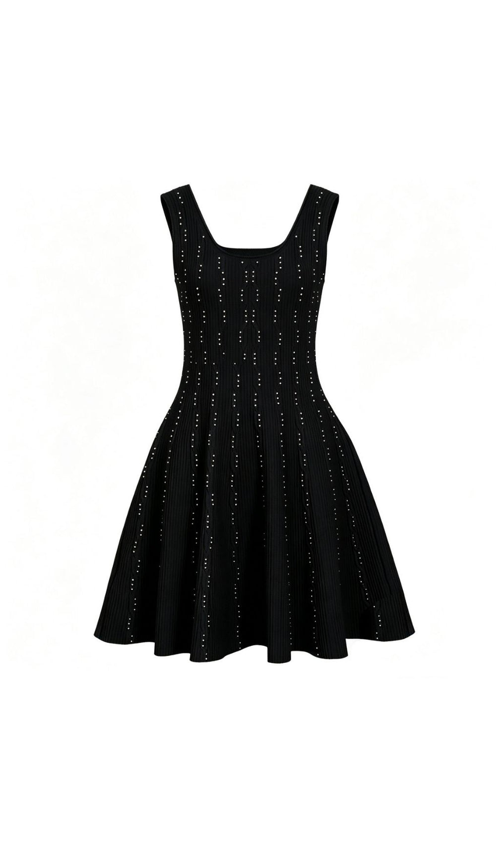 Kinneret Black Sleeveless Beaded Knit Mini Dress