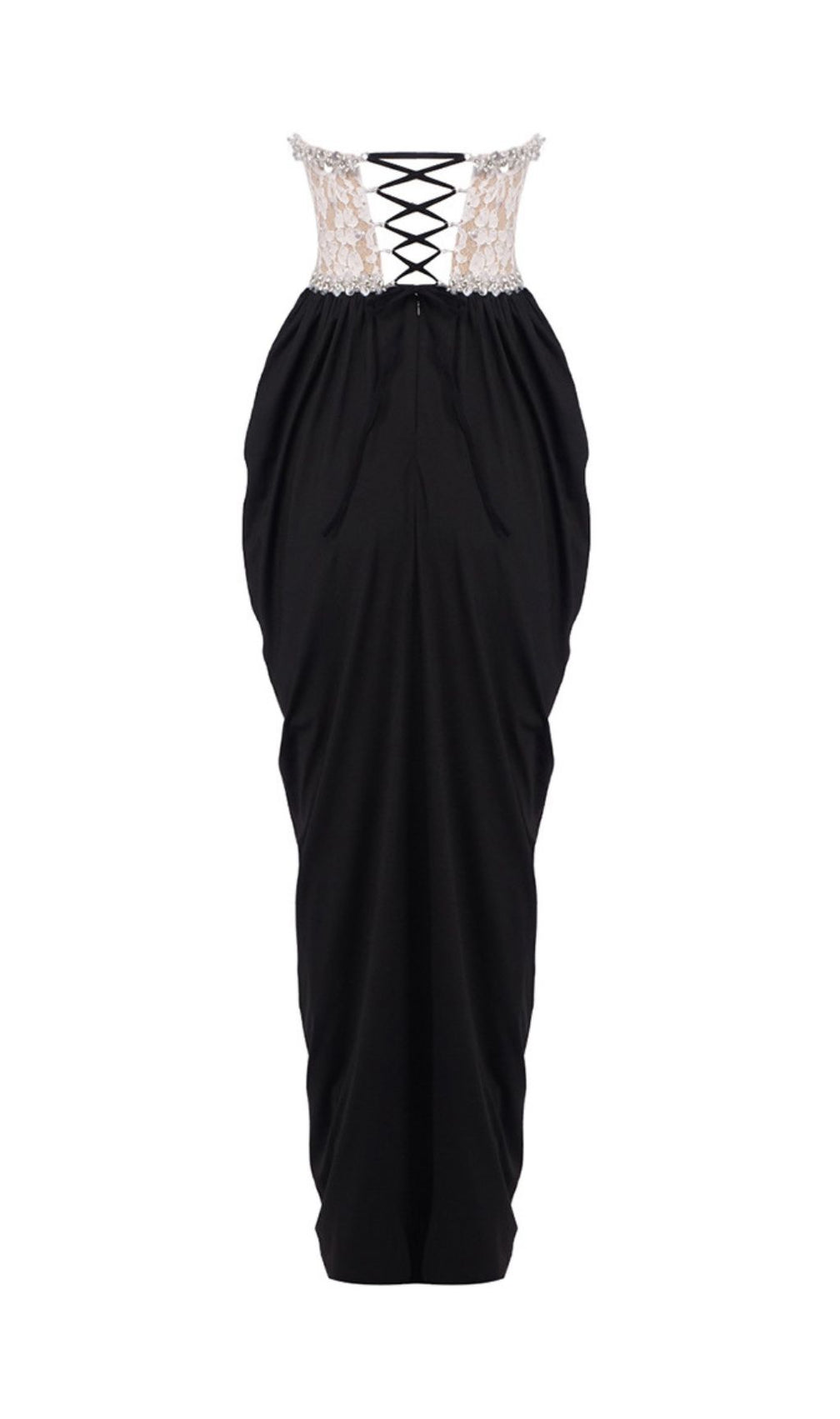 Jordy Strapless Beaded Lace Maxi Dress: Elegant Evening Gown for Special Occasions