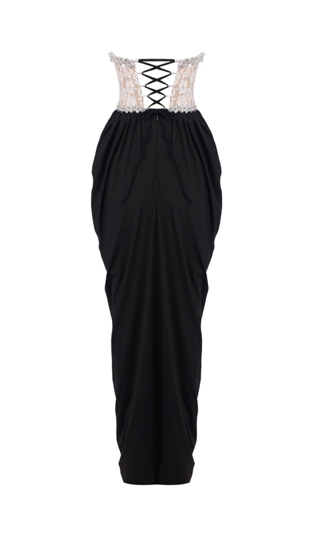 Jordy Strapless Beaded Lace Maxi Dress: Elegant Evening Gown for Special Occasions