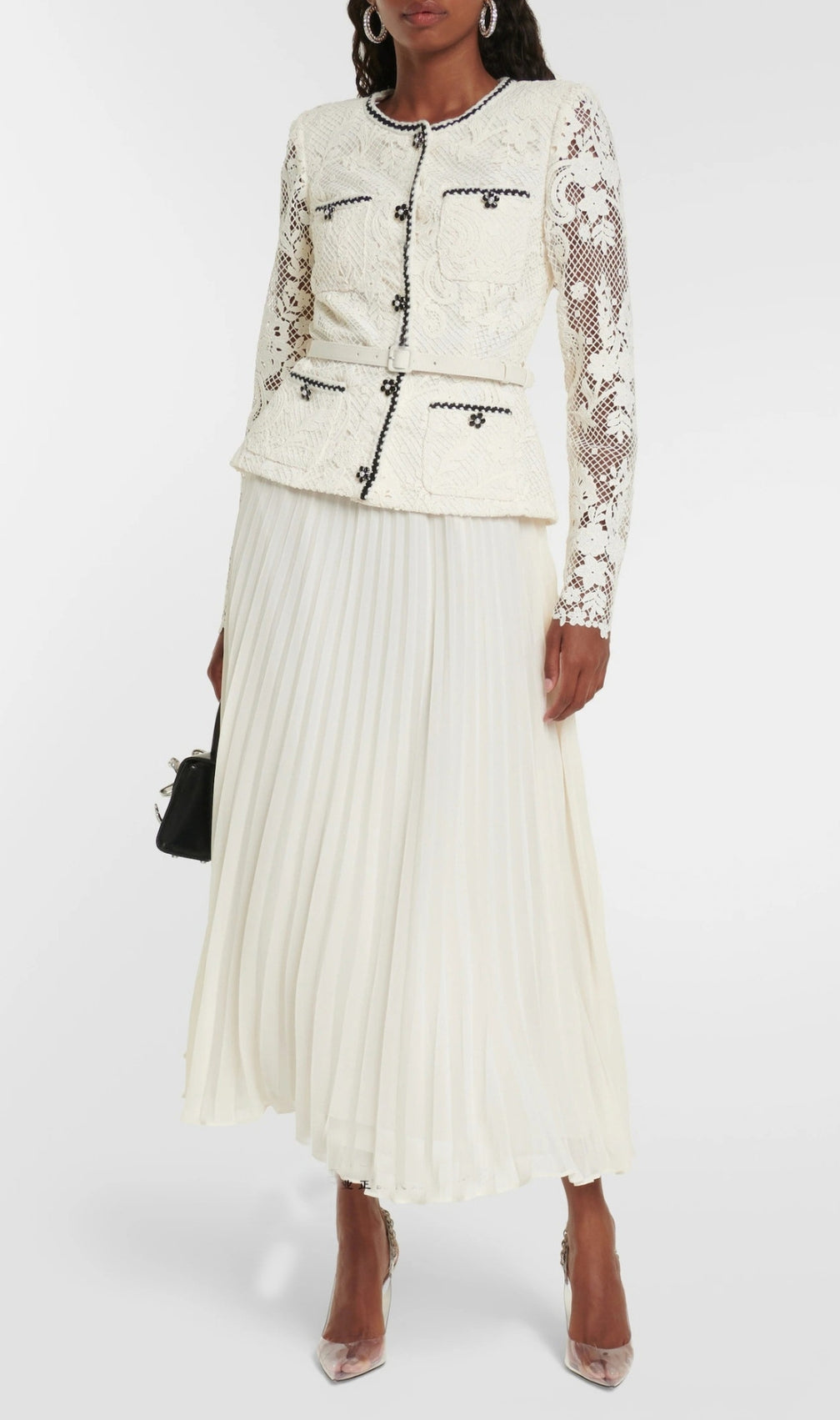 Eline Embroidery Pleated Maxi Dress