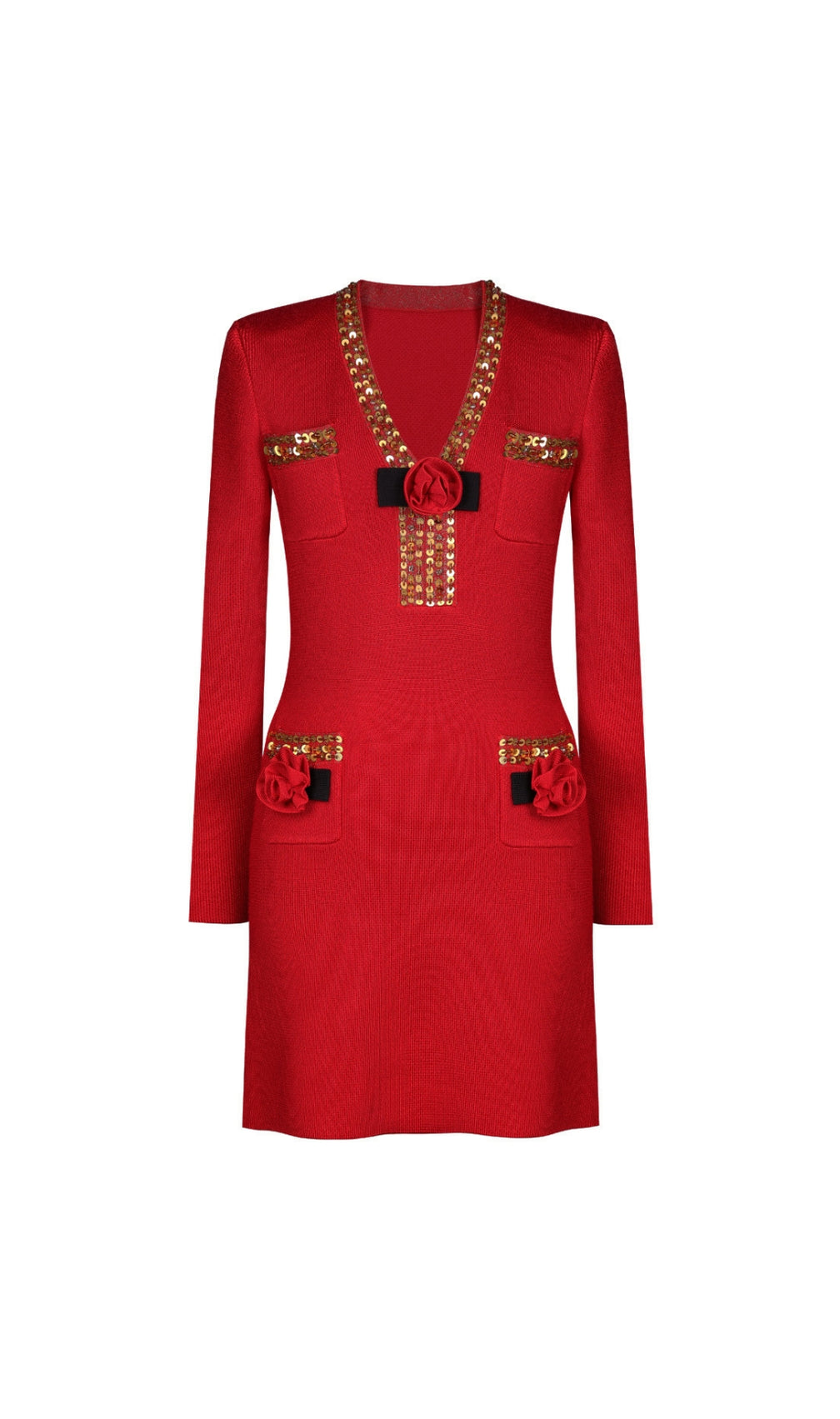 Emilie Long Sleeve Flower Mini Dress