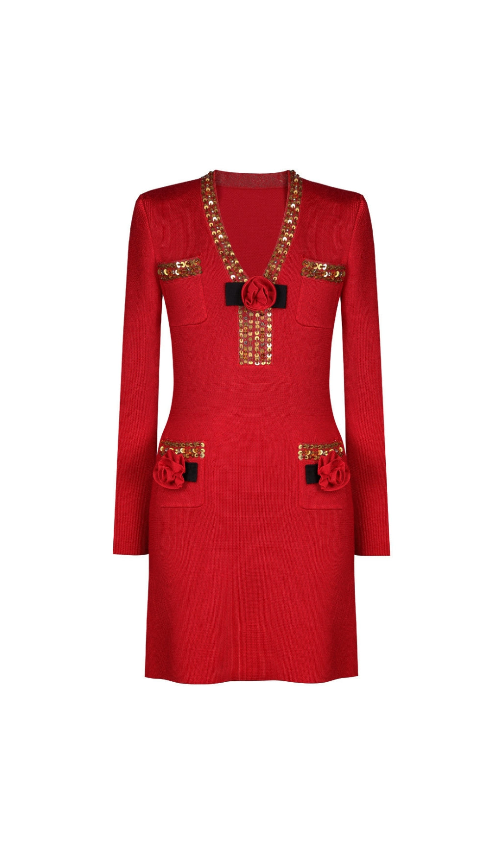 Emilie Long Sleeve Flower Mini Dress