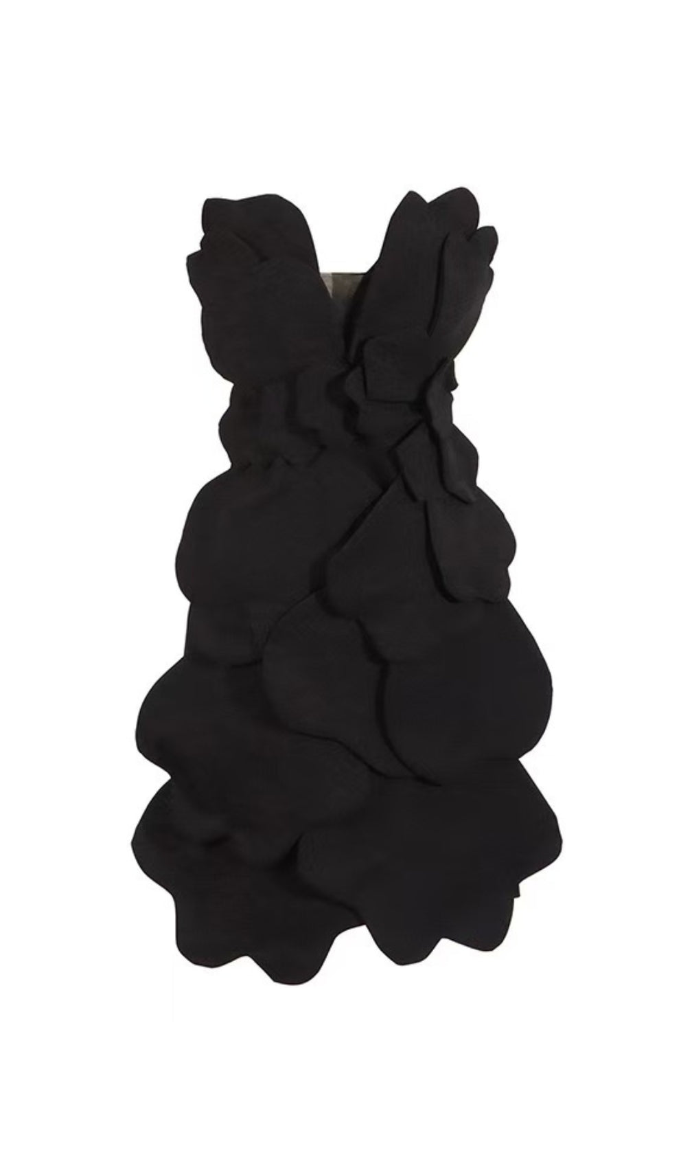 Strapless Leaf Detail Suede Dress