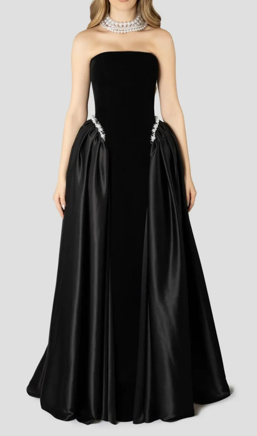 Diva Black Strapless Maxi Dress