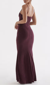 DARK CHERRY CORSET MAXI DRESS