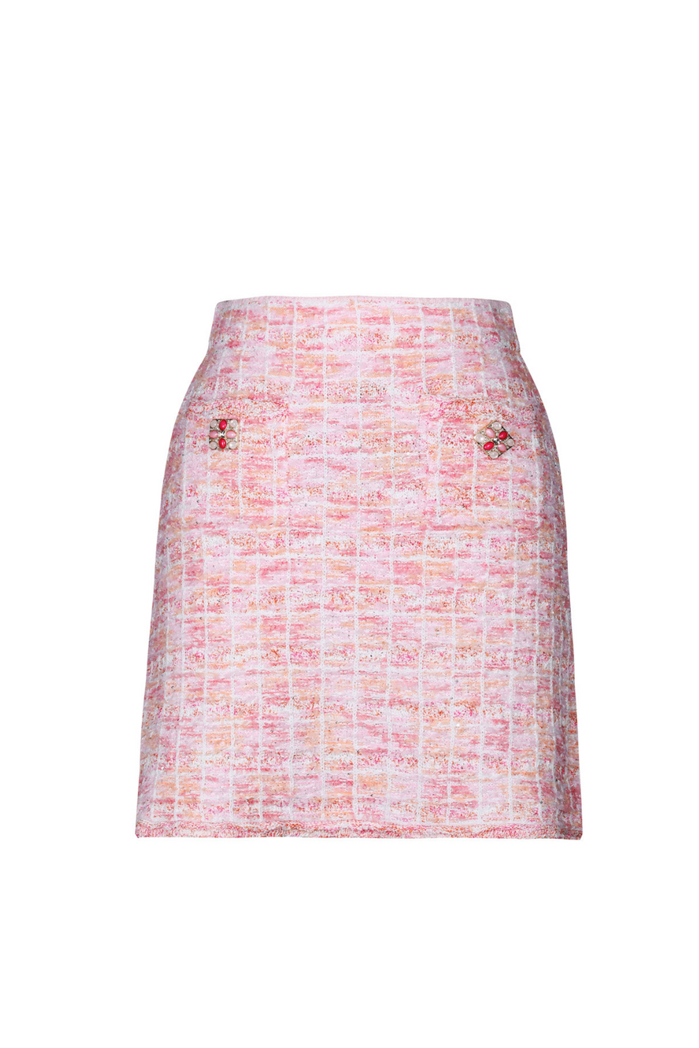Pink Check Knit Skirt
