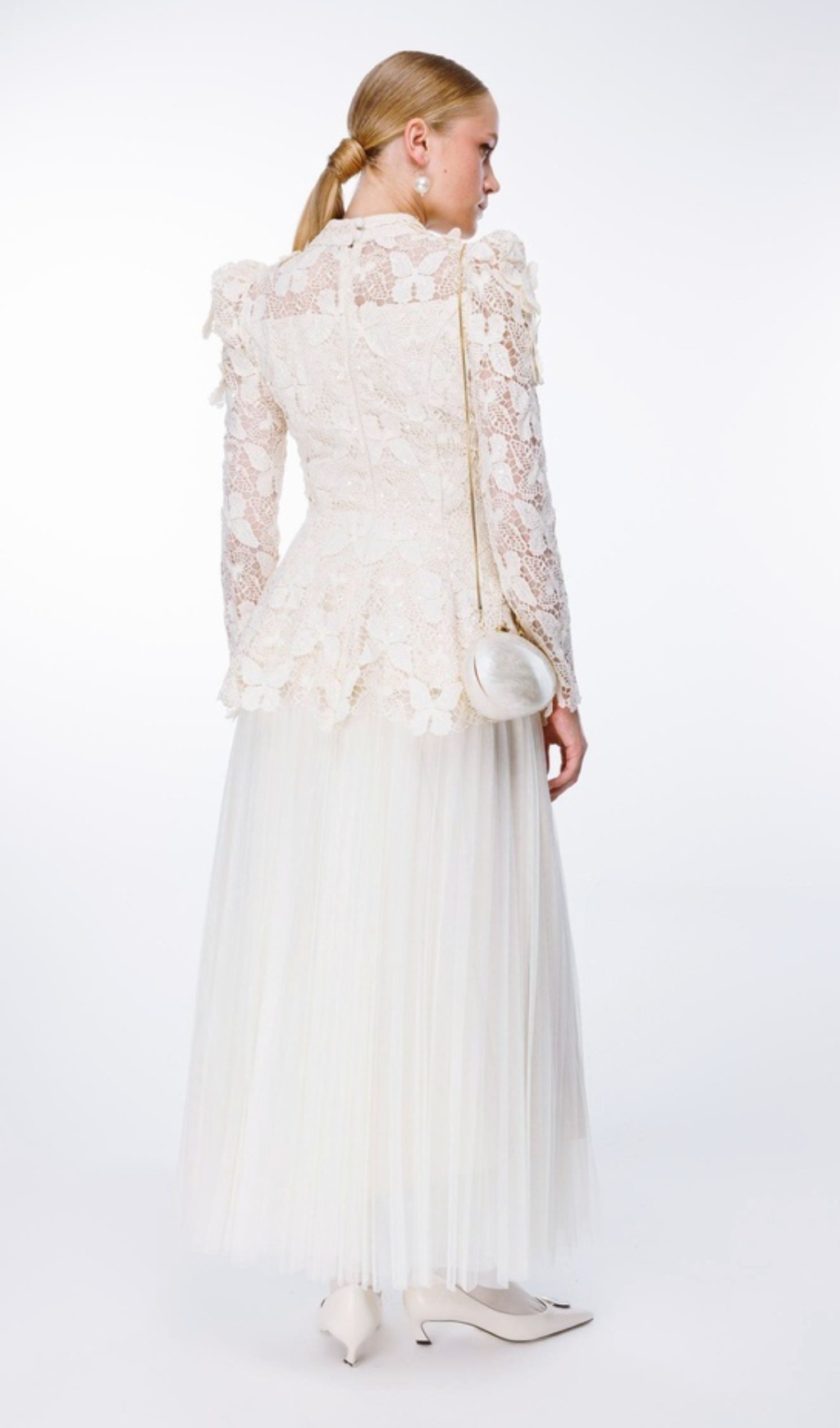 flower embroidery mesh skirt set