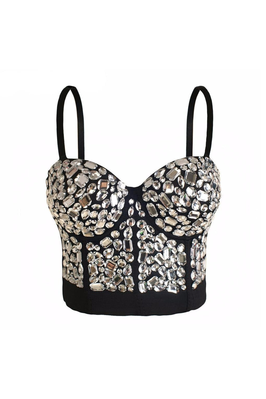 Rhinestone Bustier Crop Corset Cami Top