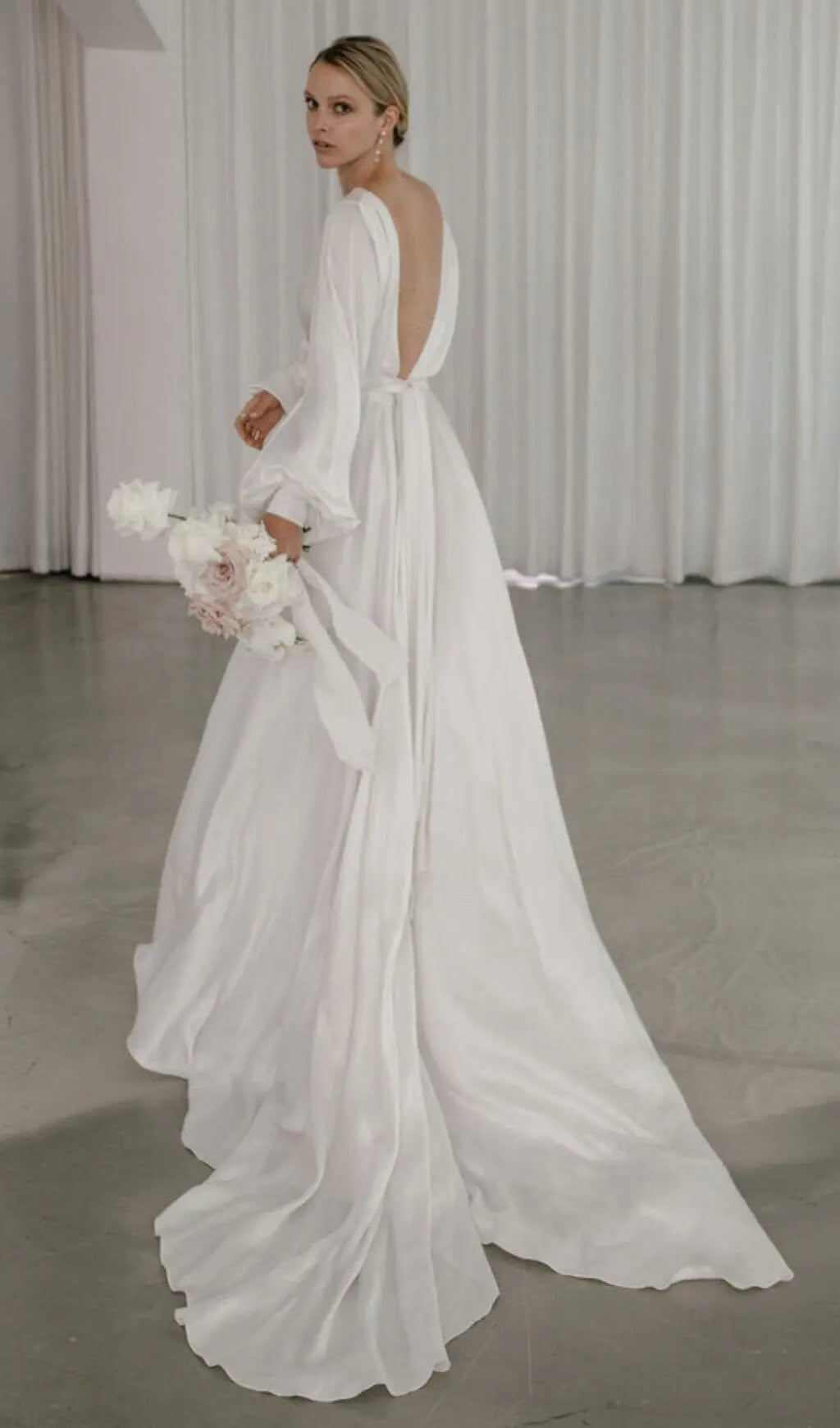 Slippery Maxi Dress In White