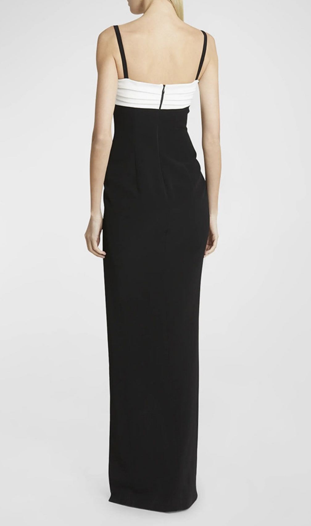 Etoile Black White Patchwork Slit Maxi Dress