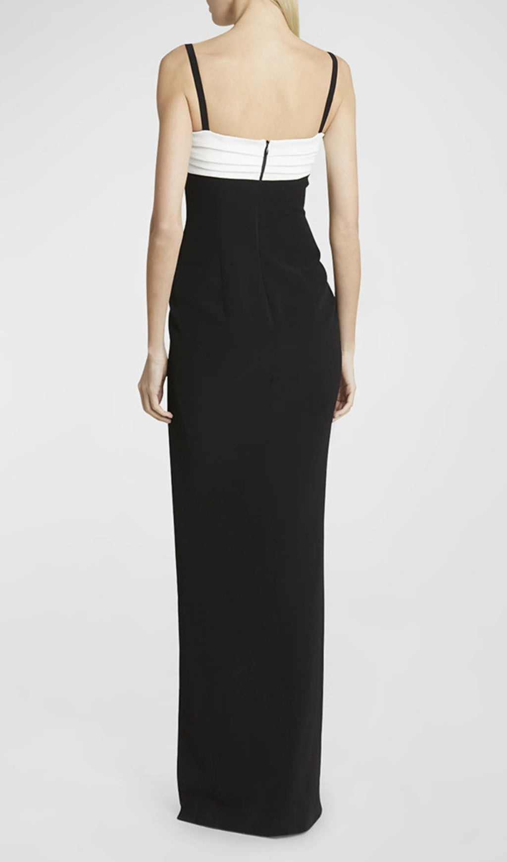 Etoile Black White Patchwork Slit Maxi Dress