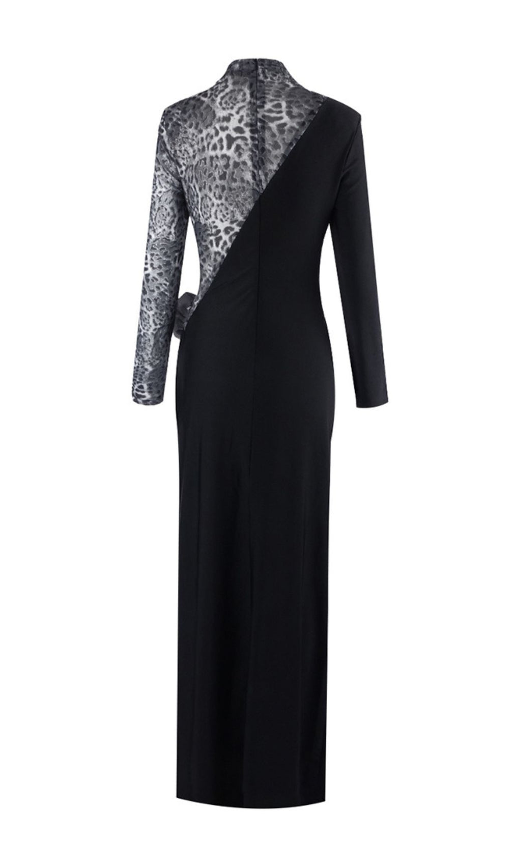 Faye Black Leopard Flower Maxi Dress