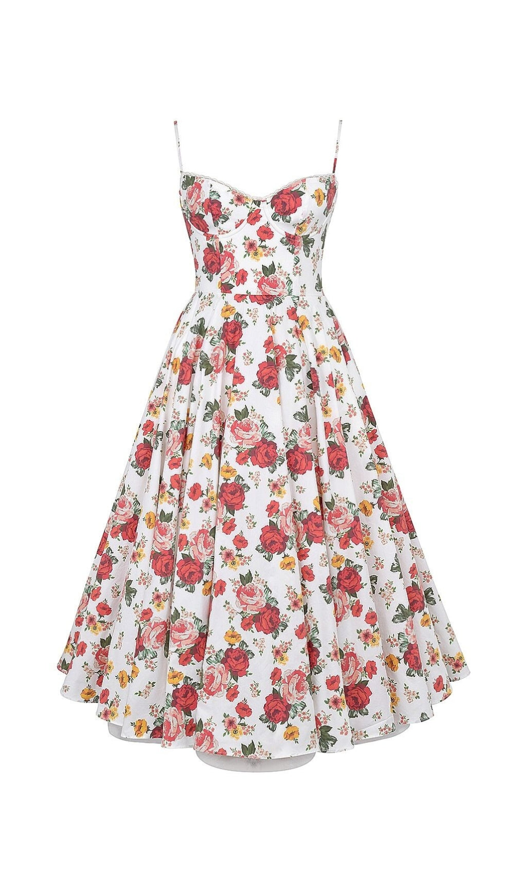 Aqua Rose Print Tulle Midi Dress