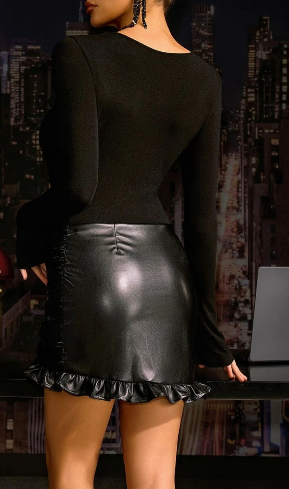 Jaylissa Long Sleeve Twisted Mini Dress