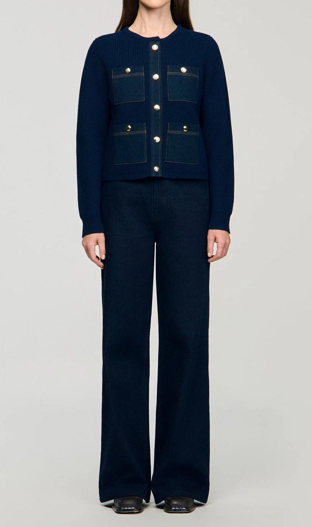 Hedvig Denim Detail Knit Cardigan