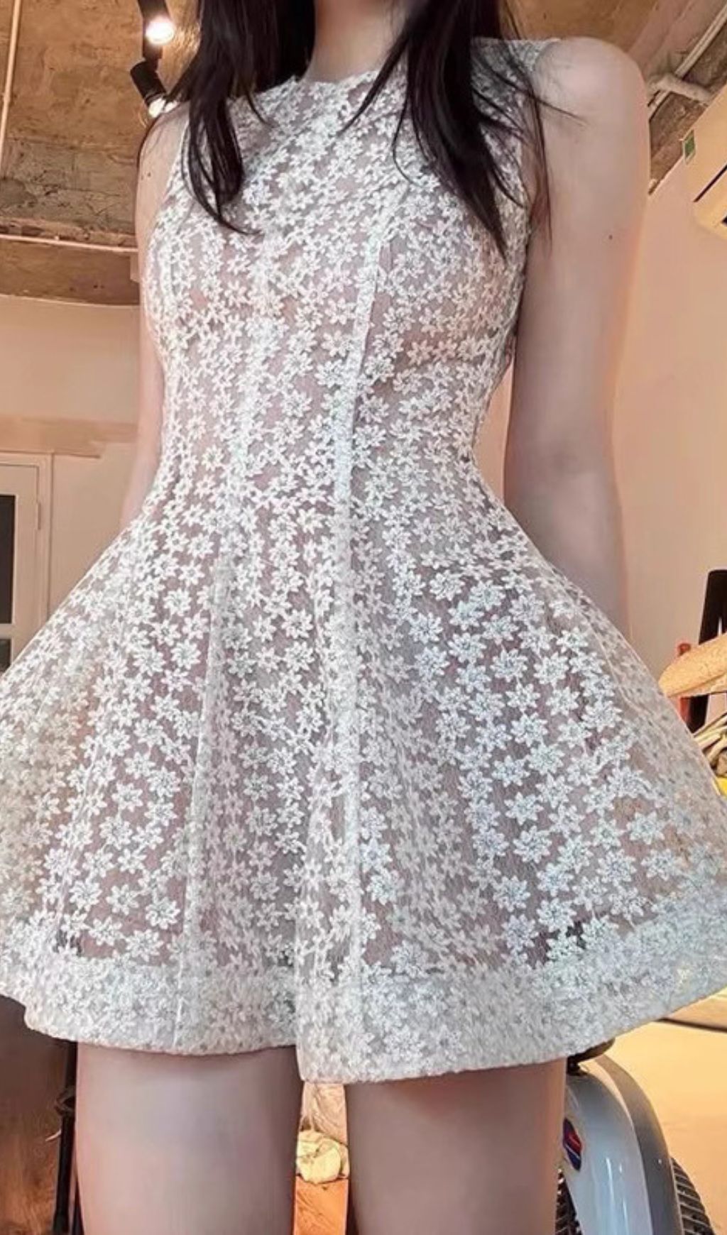 Ferdi Sleeveless Flower Mini Dress