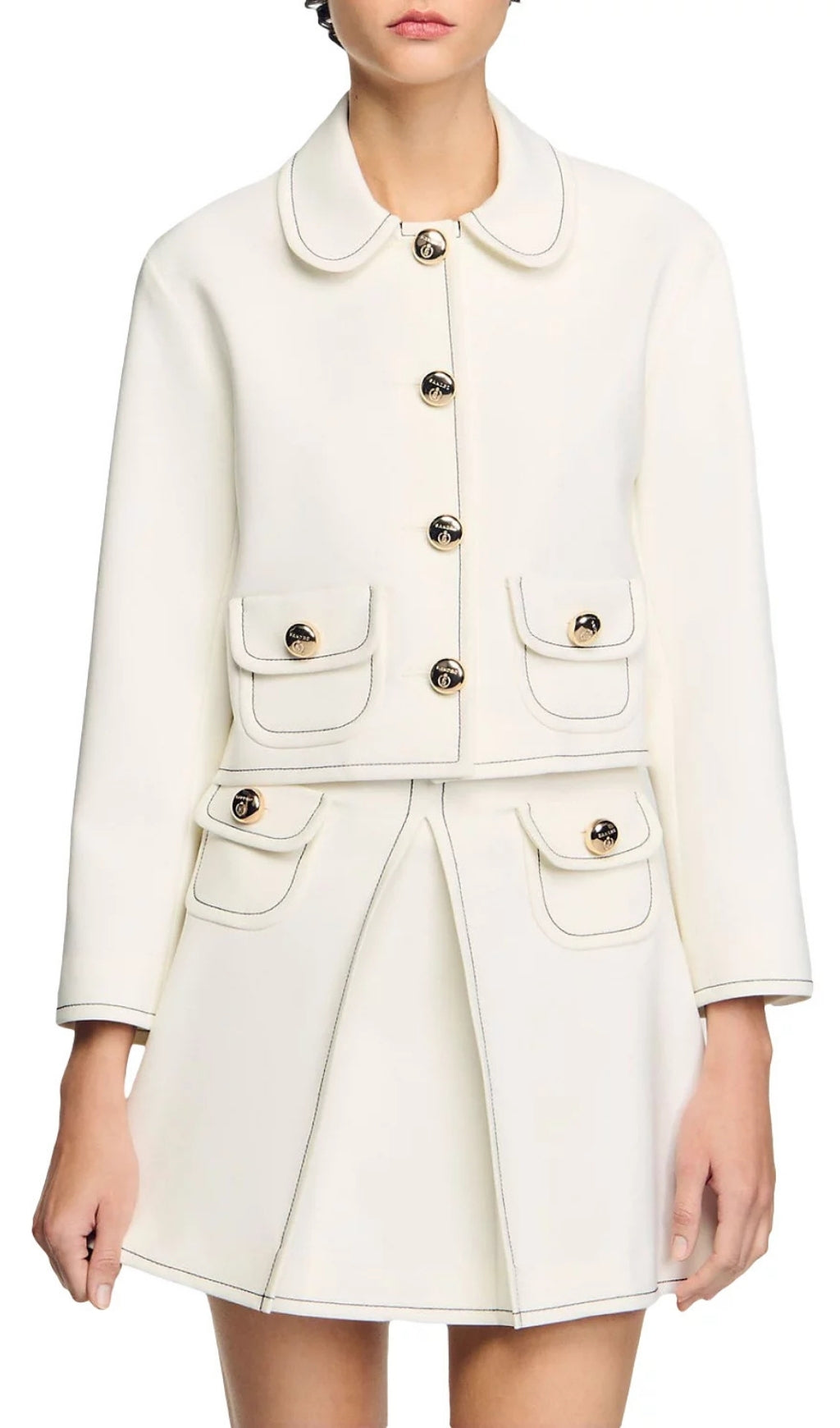 Peter Pan Collar Cropped Jacket