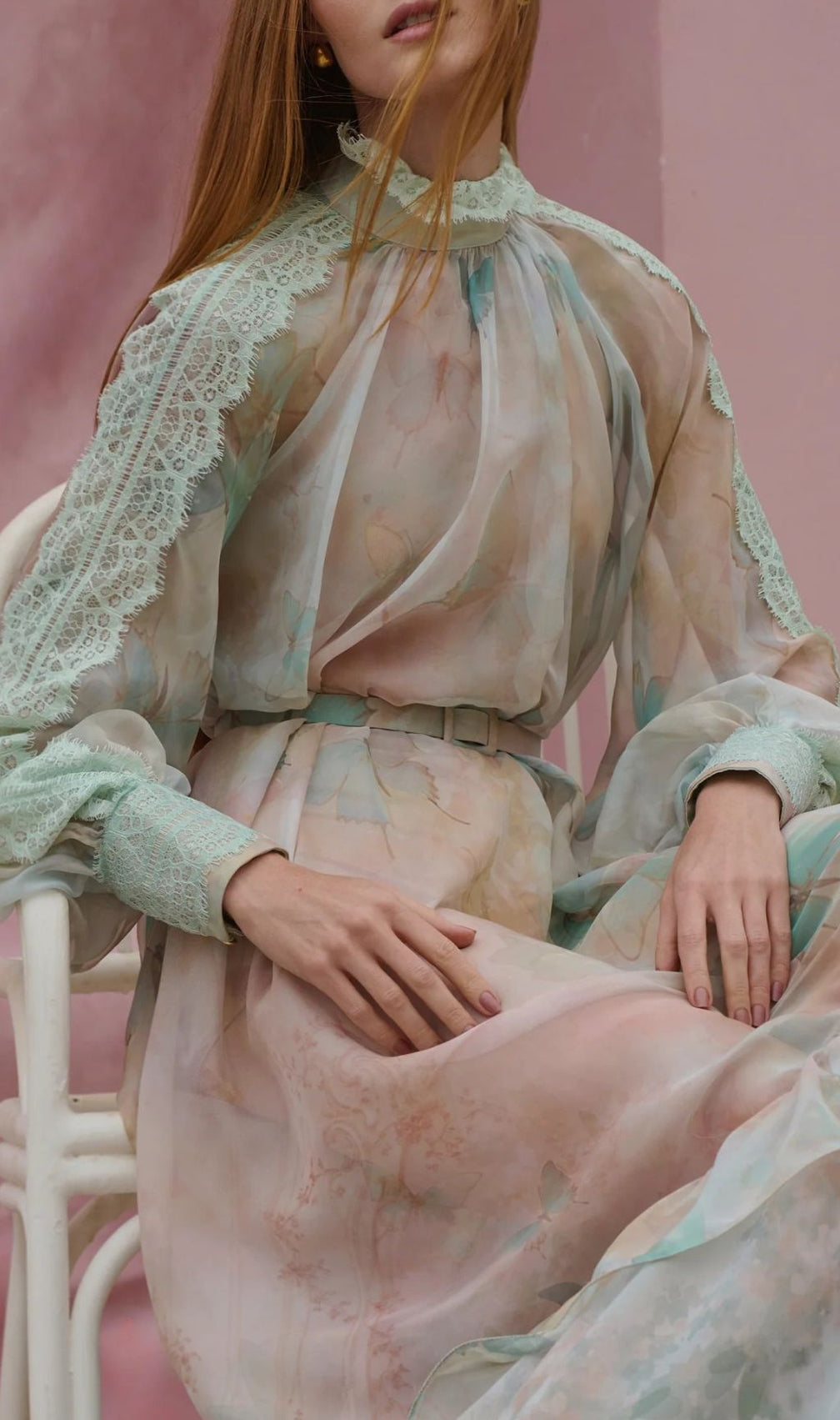 Jenitta Ethereal Butterfly & Floral Maxi Dress | Long Sleeve Flowy Gown