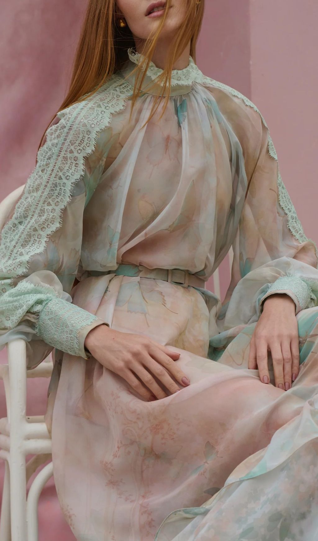 Jenitta Ethereal Butterfly & Floral Maxi Dress | Long Sleeve Flowy Gown