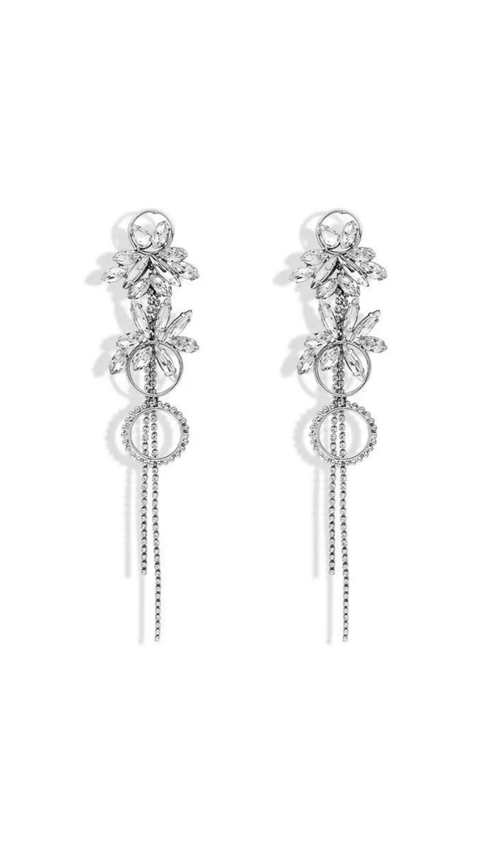 Journi Glamourous Diamante Dangle Earrings | Sparkling Crystal Statement Drops for Women