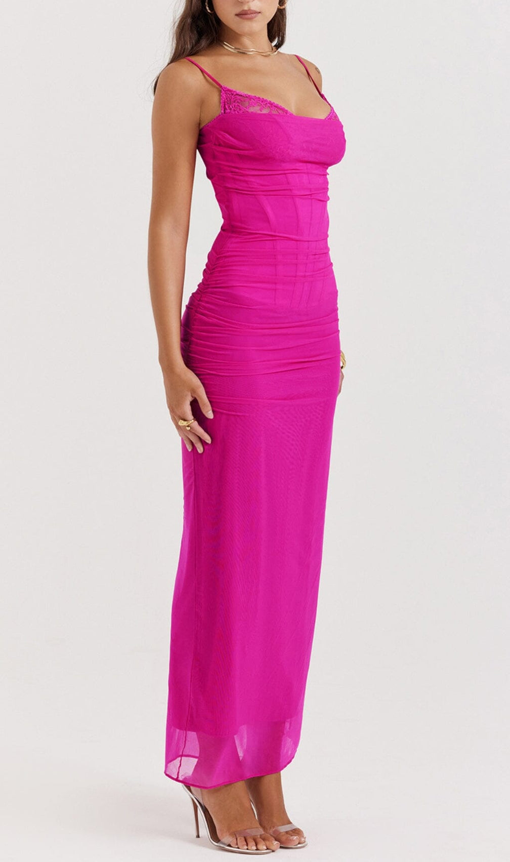 Fuchsia Corset Maxi Dress