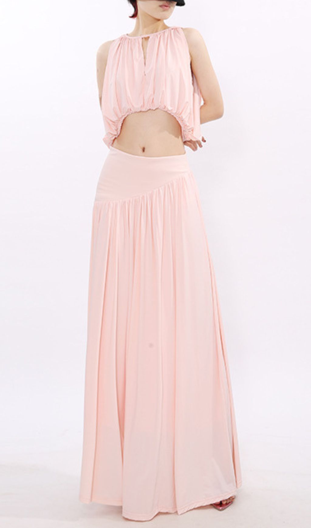 Jennyl Effortless Chic Blush Pink Crop Top & Maxi Skirt Set | Two-Piece Outfit