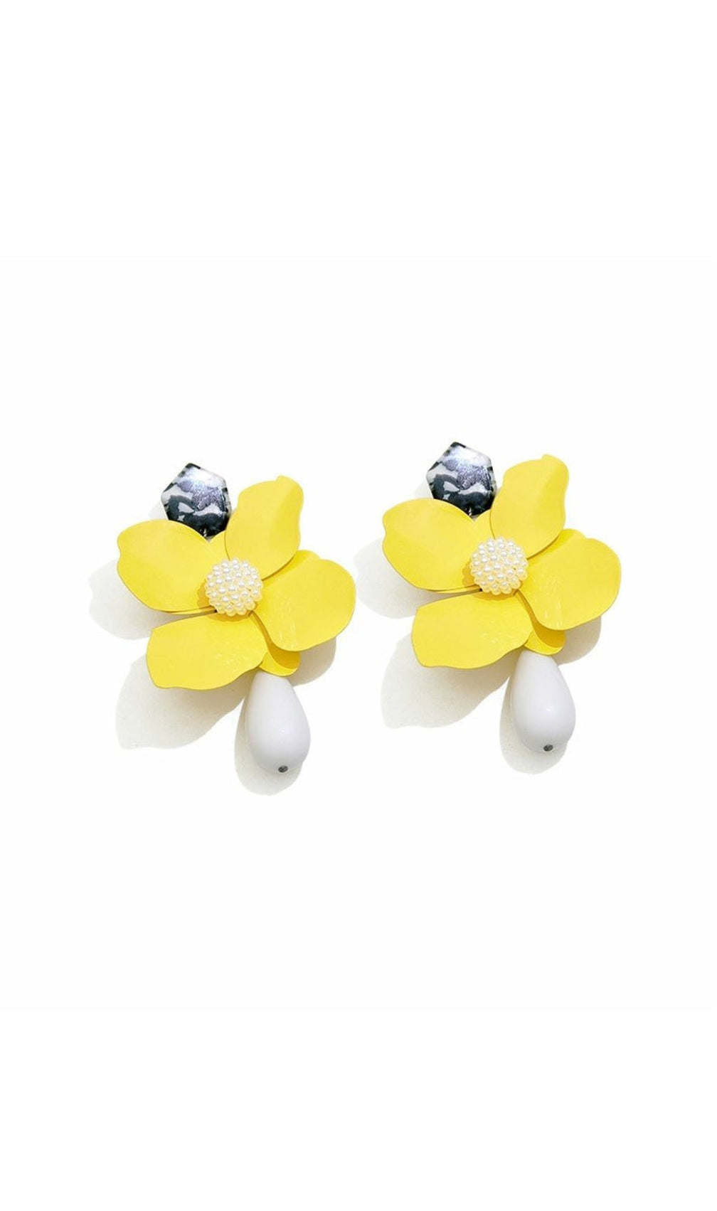 Ayana Yellow Flower Pearl Earrings