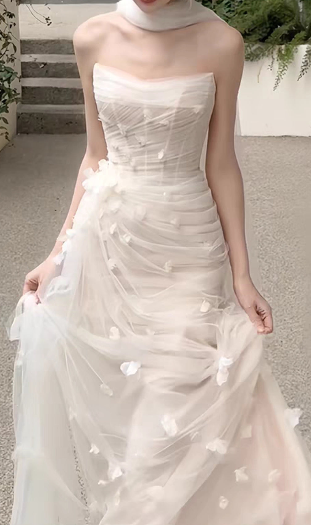 Felton White Strapless Corset Wedding Dress