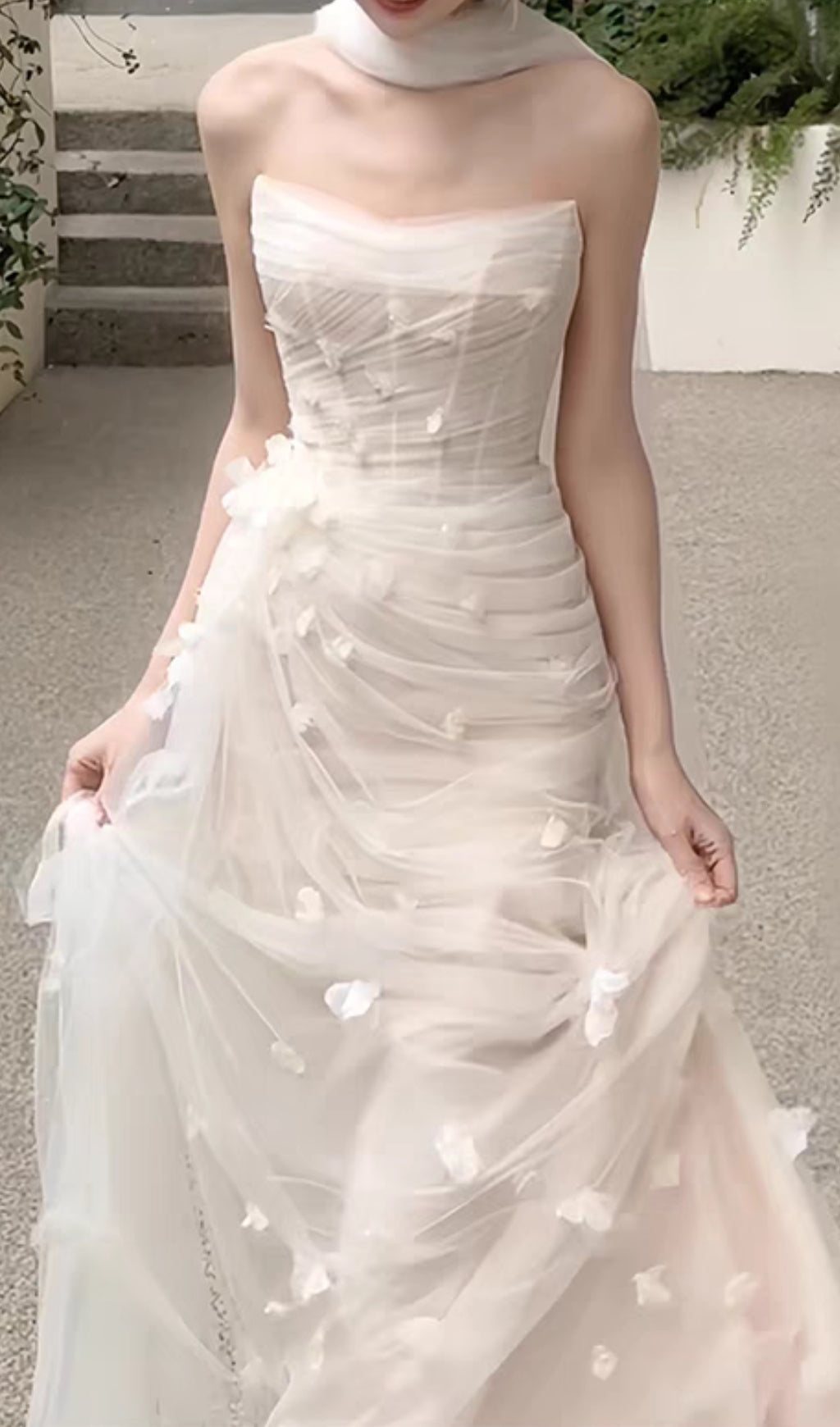 Felton White Strapless Corset Wedding Dress