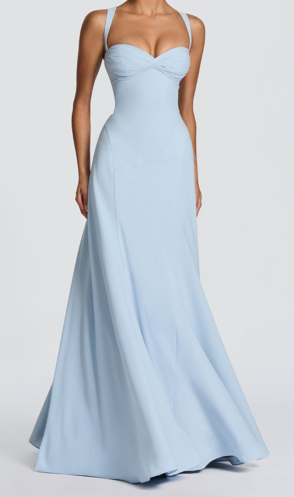 Khloe Blue Halter Maxi Dress | Elegant Strappy Evening Gown