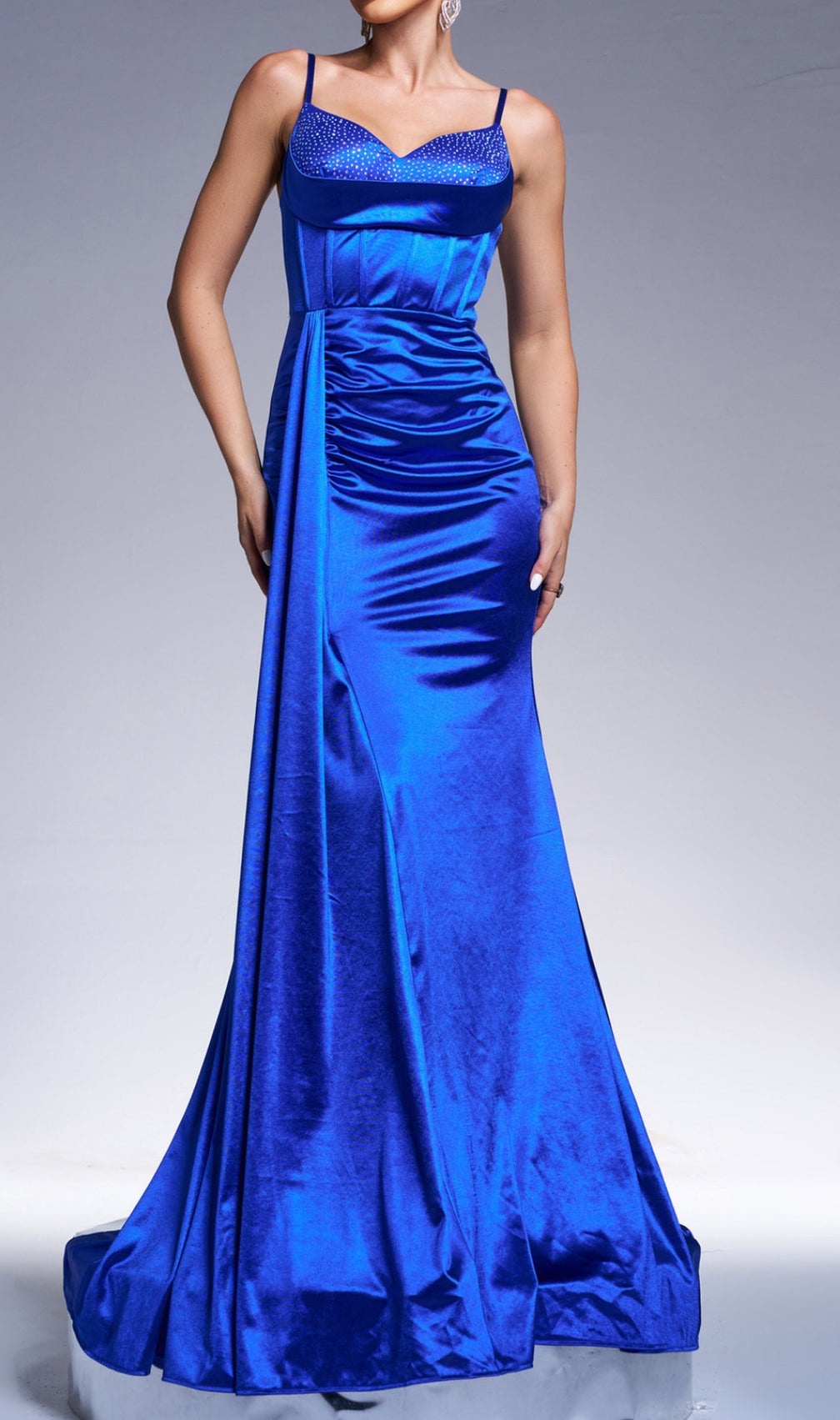 Deltha Blue Corset Maxi Dress