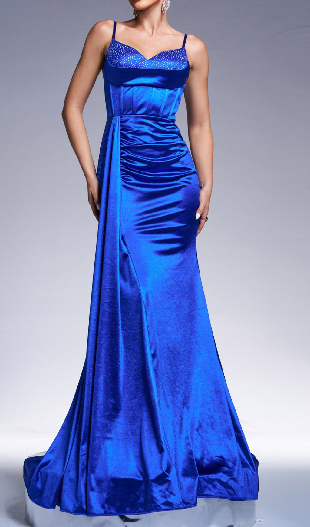 Deltha Blue Corset Maxi Dress