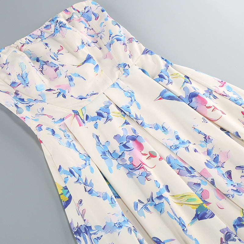 Bona Strapless Floral Corset A Line Midi Dress