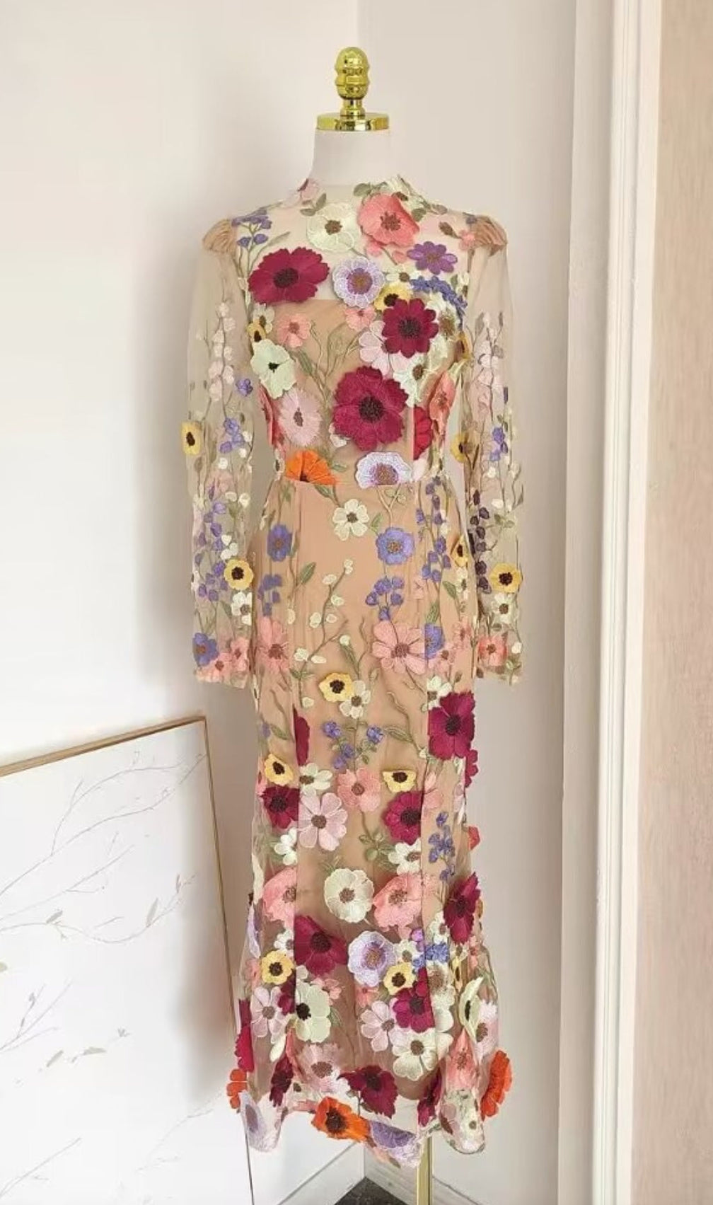 Altair Flower Mermaid Midi Dress