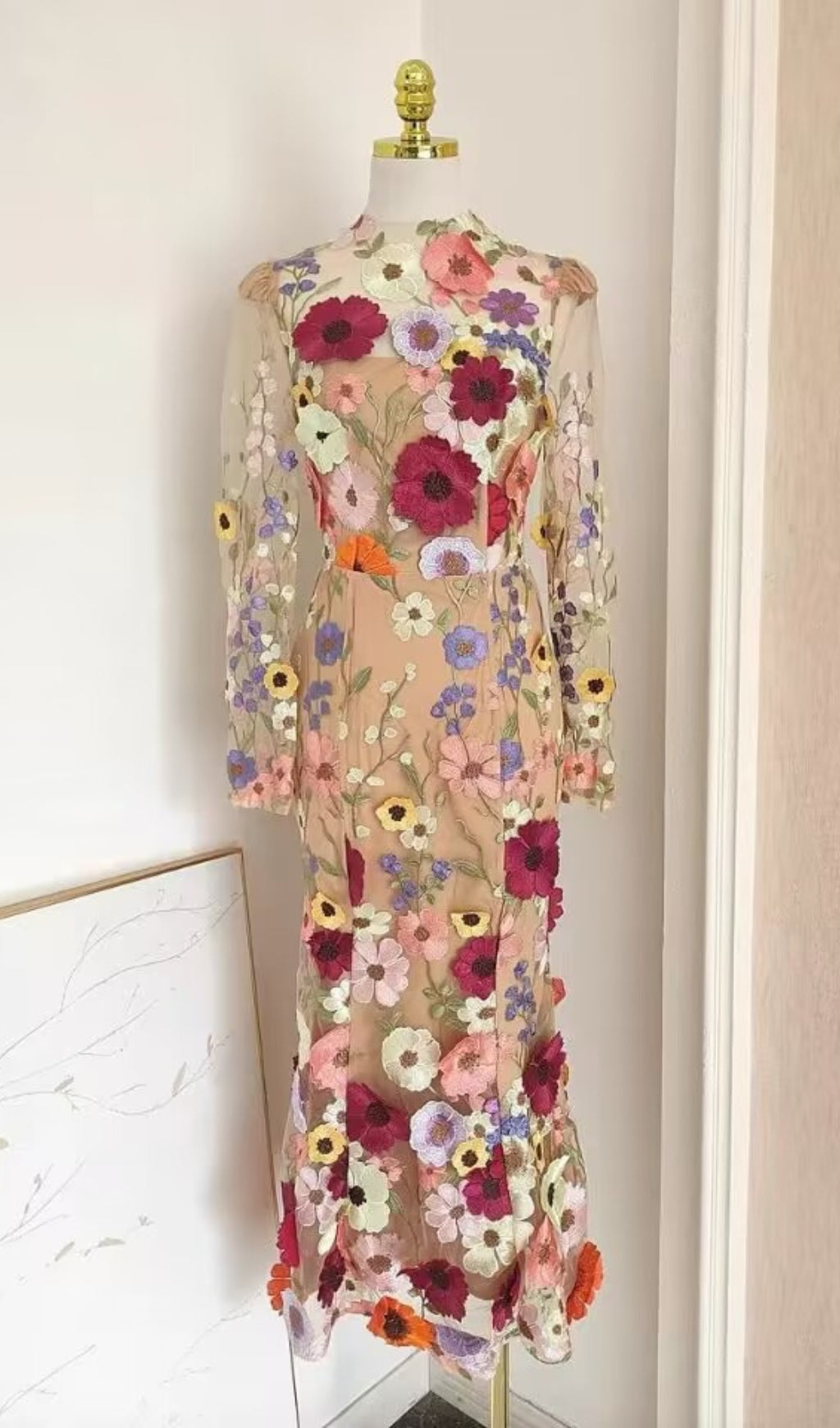 Altair Flower Mermaid Midi Dress