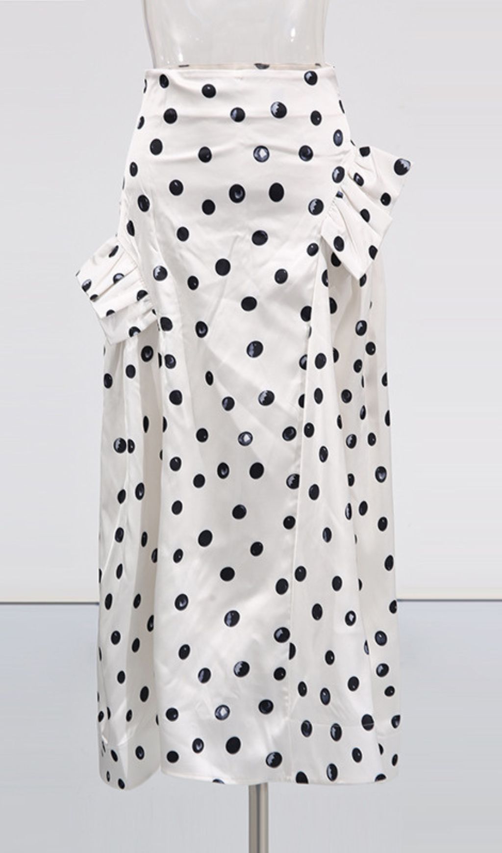 Iwan Chic Polka Dot Ruffle Midi Skirt - Women's Versatile Fashion