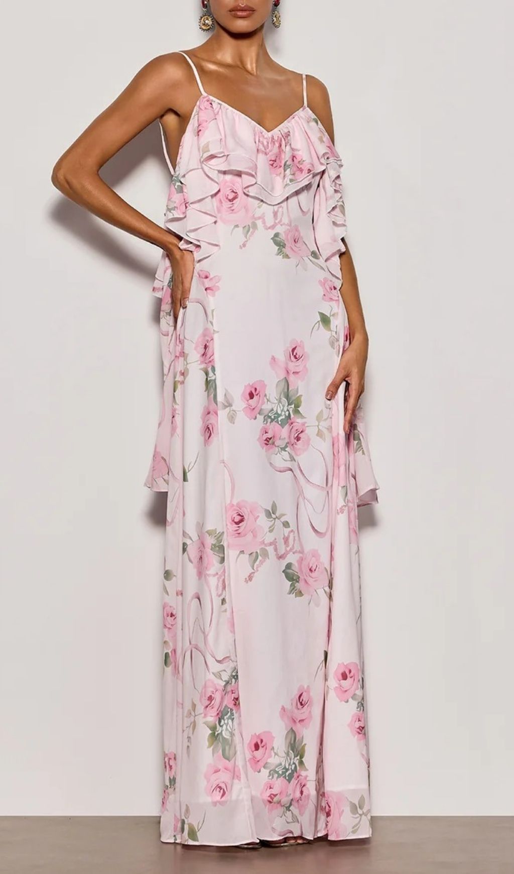 Nostel Spaghetti Floral Maxi Dress
