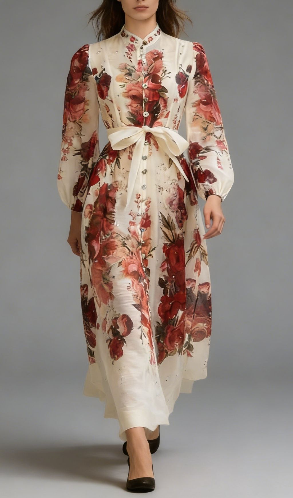 Karissa Elegant Floral Maxi Dress | Long Sleeve Romantic Gown for Women